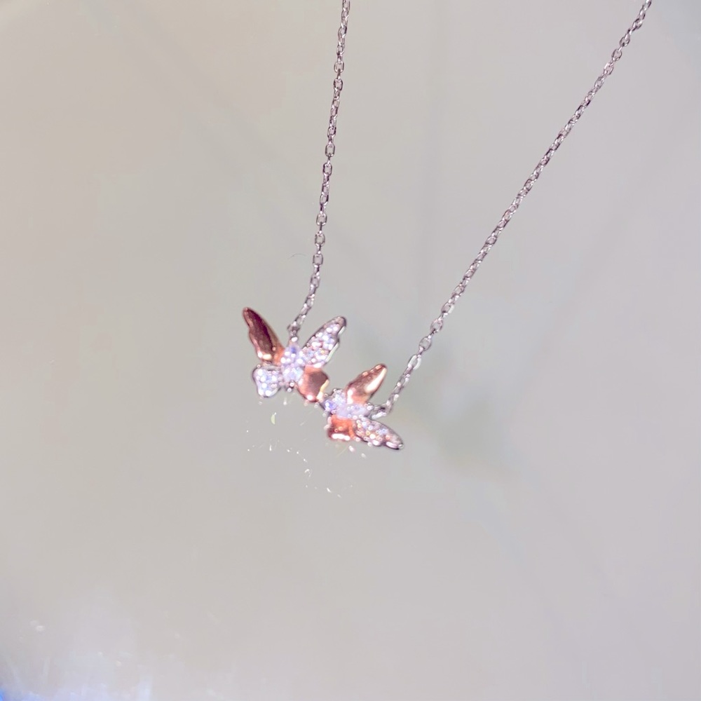 925 Silver Butterfly Necklace <3